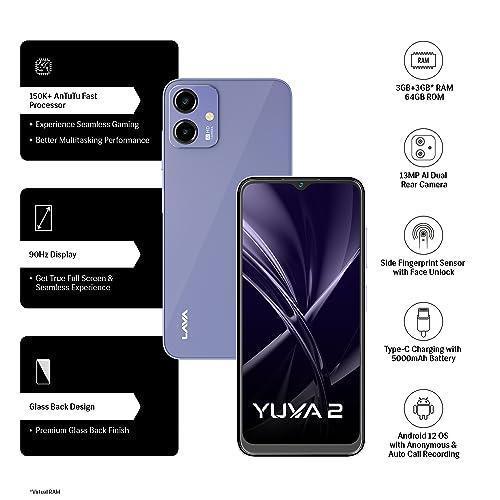 Lava Yuva 2 (3 GB RAM, UFS 2.2 64GB Storage) - Glass Lavender|Unisoc T606 Octa Core processor| 90 Hz Refresh Rate|Side FingerPrint Sensor|13MP Dual AI Camera| 5000 mAh Battery| Upto 6GB Expandable RAM - Image 5