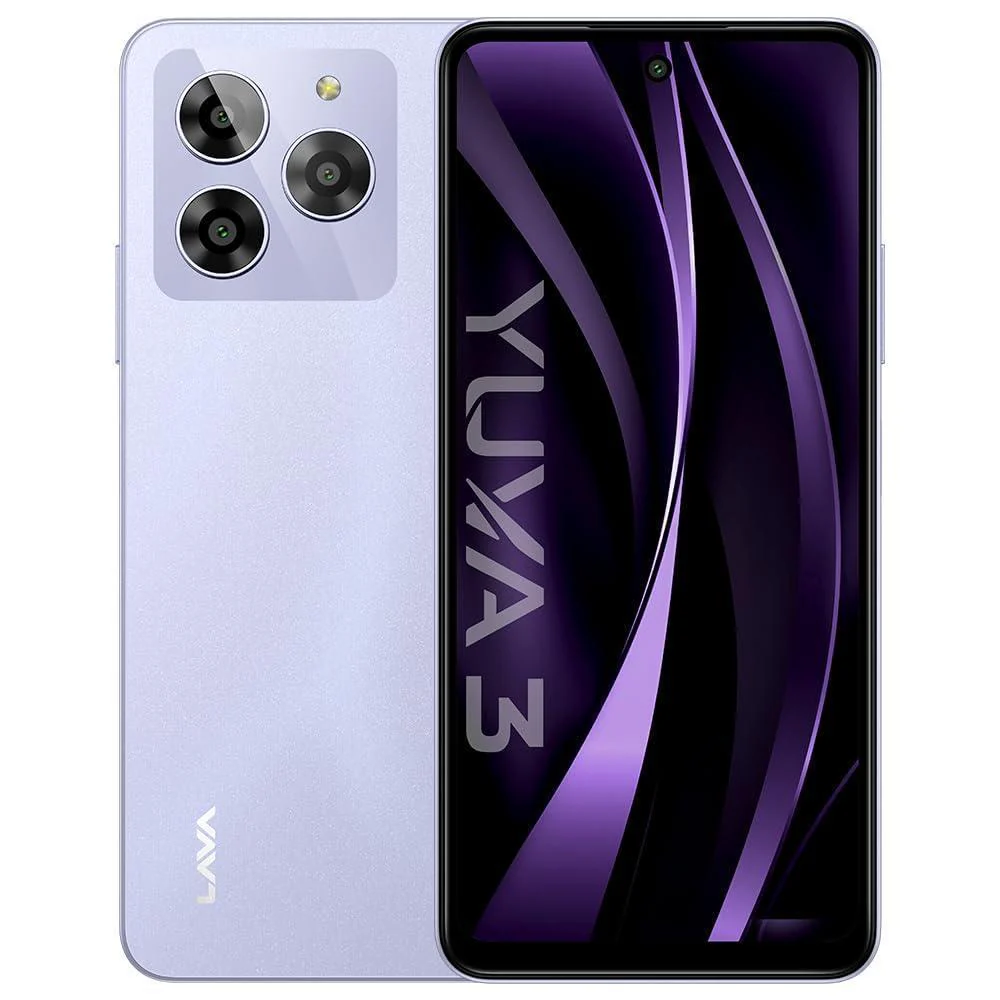Lava Yuva 3 (Cosmic Lavender,4+4*GB RAM,UFS 2.2 64GB Storage)|Premium Glossy Back Refurbished