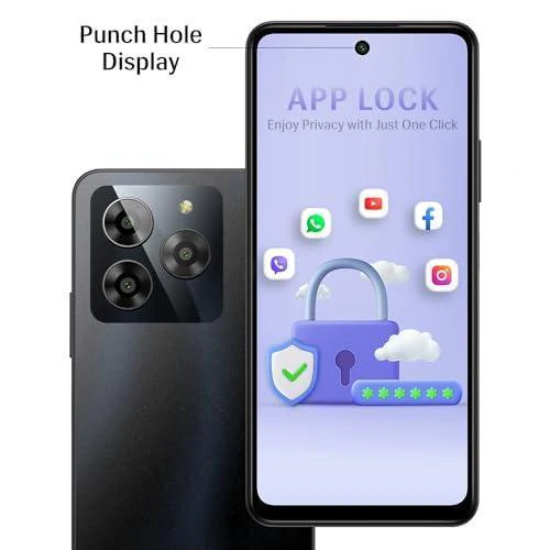 Lava Yuva 3 (Eclipse Black,4+4*GB RAM,UFS 2.2 128GB Storage)|Premium Glossy Back|Octacore Processor|18W Fast Charging|90Hz Punch Hole Display|13MP AI Triple Camera|Side Fingerprint Sensor - Image 4