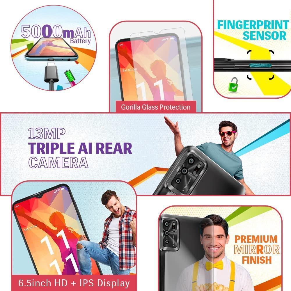Lava Yuva Pro (3GB RAM, 32GB Storage) - Metallic Black| 13 MP AI Triple Camera |Side Fingerprint Sensor| Long Lasting 5000 mAh Battery| 6.5 inch(16.5cm) HD+ Display - Image 7