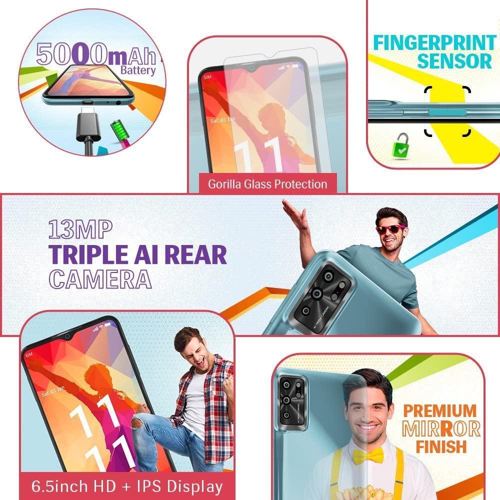Lava Yuva Pro (3GB RAM, 32GB Storage) - Metallic Blue| 13 MP AI Triple Camera |Side Fingerprint Sensor| Long Lasting 5000 mAh Battery| 6.5 inch(16.5cm) HD+ Display - Image 8