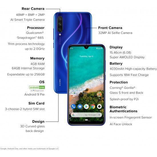 Mi A3 Not just Blue, 128 GB, 4 GB RAM Refurbished - Image 4