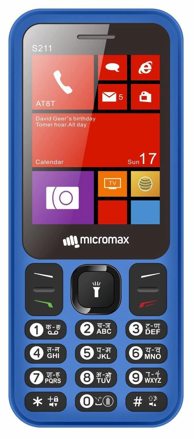 Micromax S211 (Blue) 1000 mAh Battery, Dual sim Refurbished
