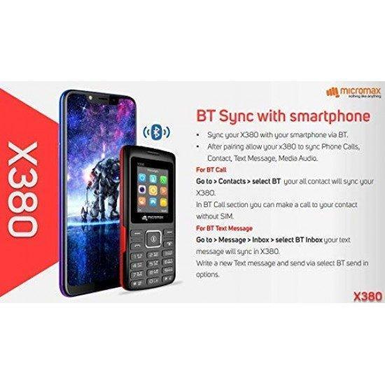 Micromax X380 2400 mAh, BT Calling, Screen Capture Black and Red - Image 4