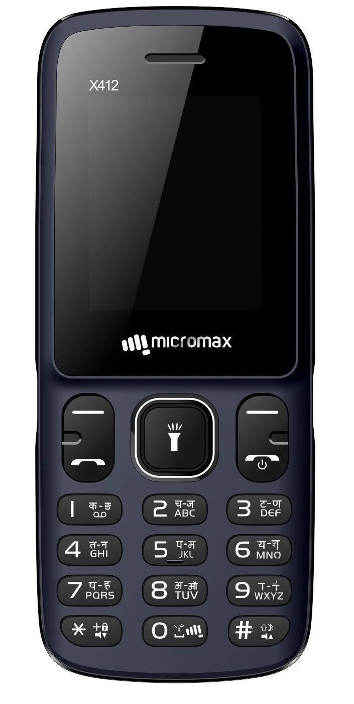Micromax X412 Auto Call Recording, 800mAh lithiumion, Blue Refurbished