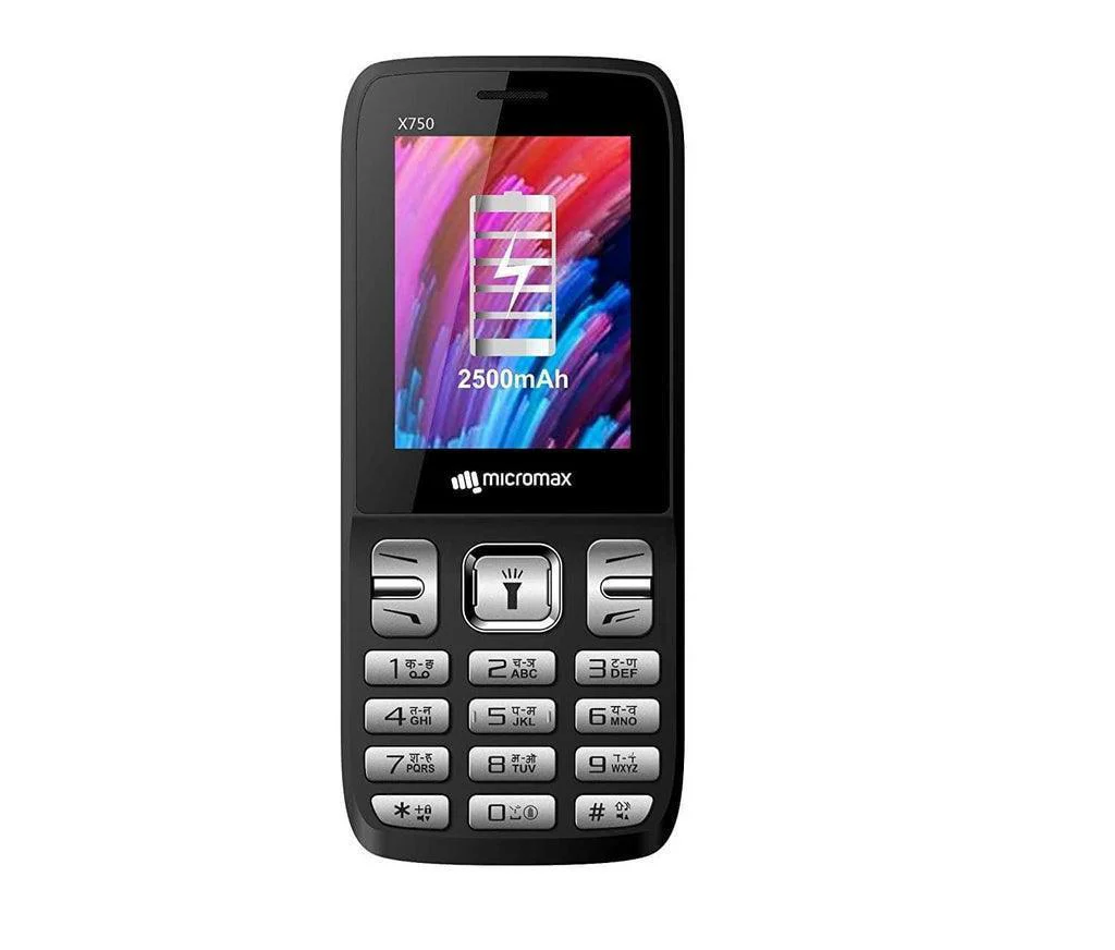 Micromax X750 Black basic mobile phones Refurbished