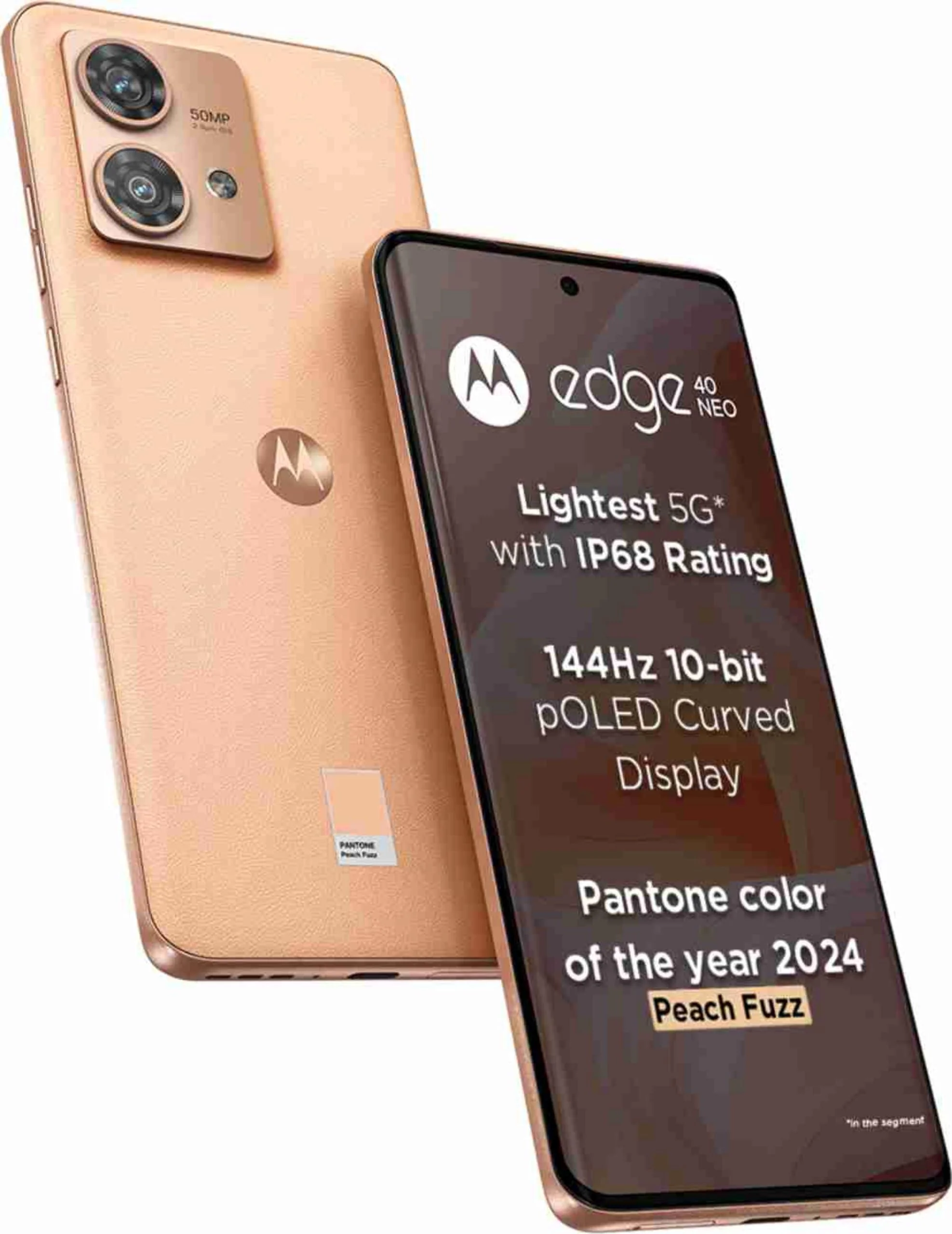 Motorola Edge 40 Neo 5G (Peach Fuzz, 8GB RAM, 128GB Storage) Refurbished