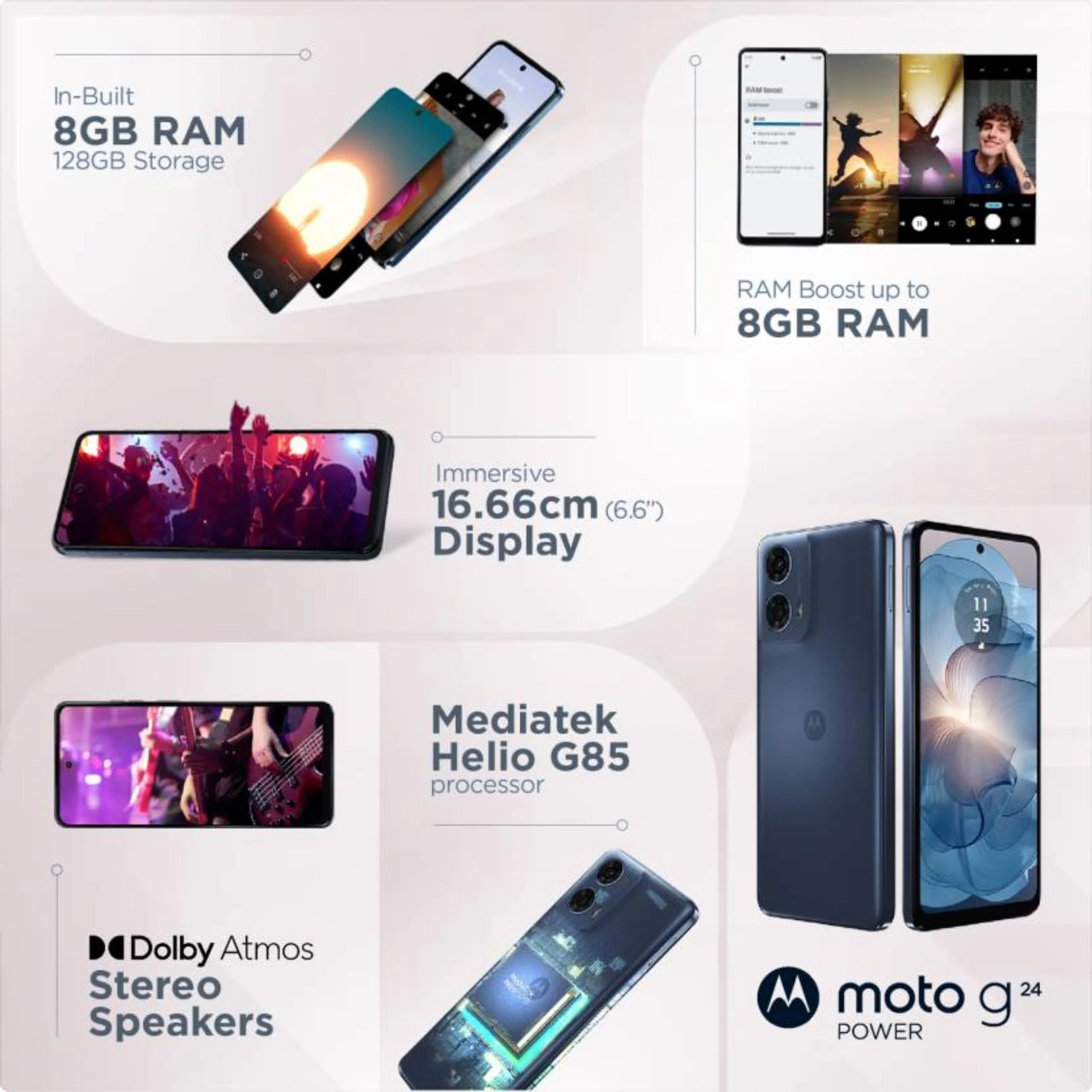 Motorola G24 Power (Ink Blue, 4GB RAM, 128GB Storage) Used - Image 7
