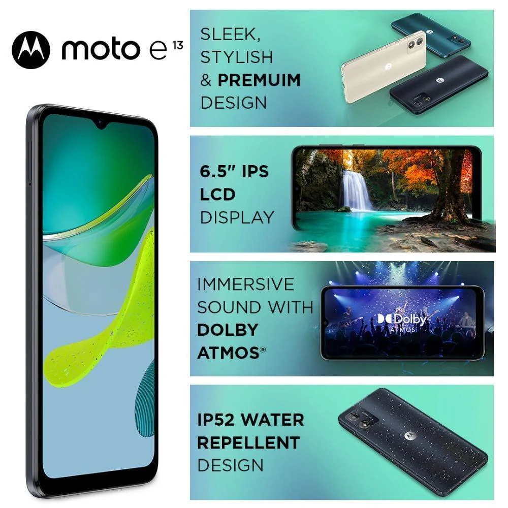 Motorola moto e13 128 GB, 8 GB RAM, Cosmic Black, Refurbished - Image 3