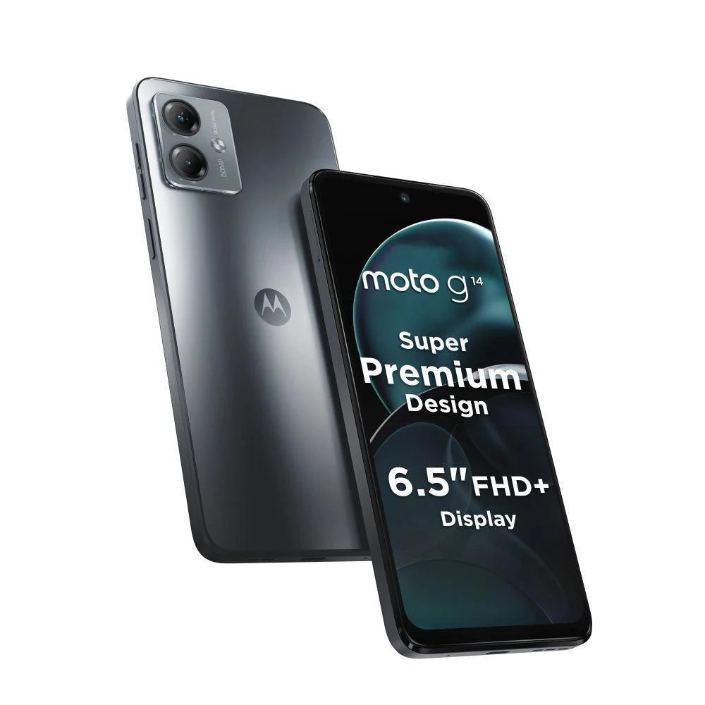 Motorola moto G14 128 GB, 4 GB RAM, Steel Grey, Mobile Phone Refurbished