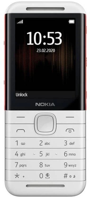 Nokia 5310 DS Keypad Mobile, FM Radio,Camera with Flash (8MB RAM) (White, Red) Used