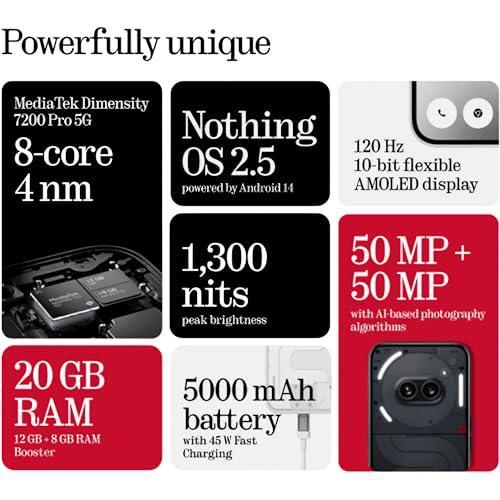 Nothing Phone 2a 5G (Black, 12GB RAM, 256GB Storage) Refurbished - Image 12