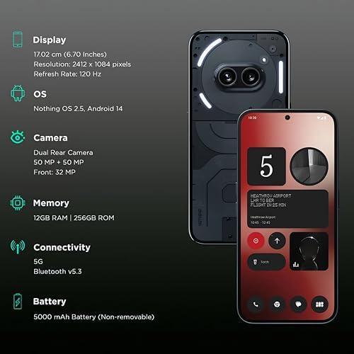 Nothing Phone 2a 5G (Black, 12GB RAM, 256GB Storage) Refurbished - Image 13