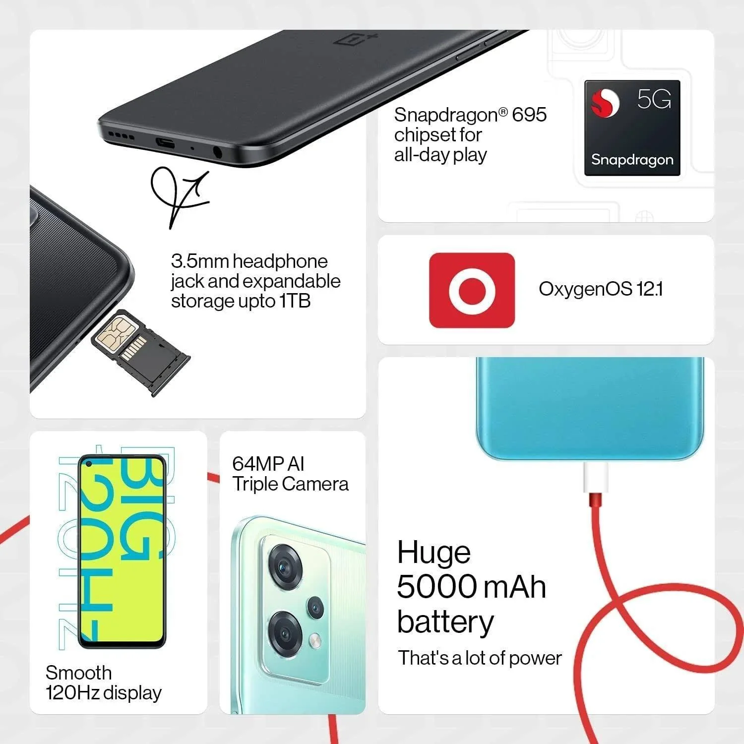 OnePlus Nord CE 2 Lite 5G (128GB, 6GB RAM, Black Dusk) - Image 8