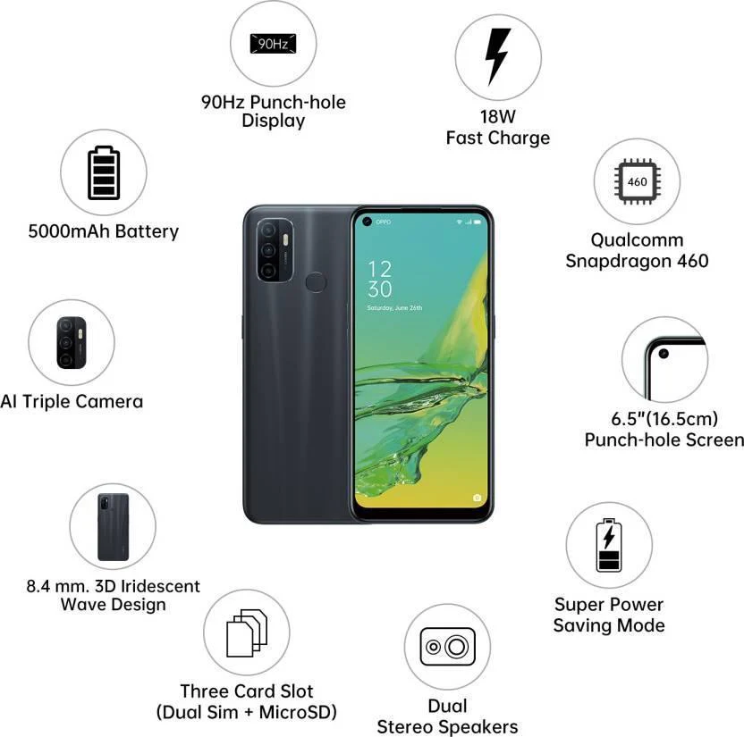 OPPO A33 (Moonlight Black, 32 GB)  (3 GB RAM) Preowned - Image 2