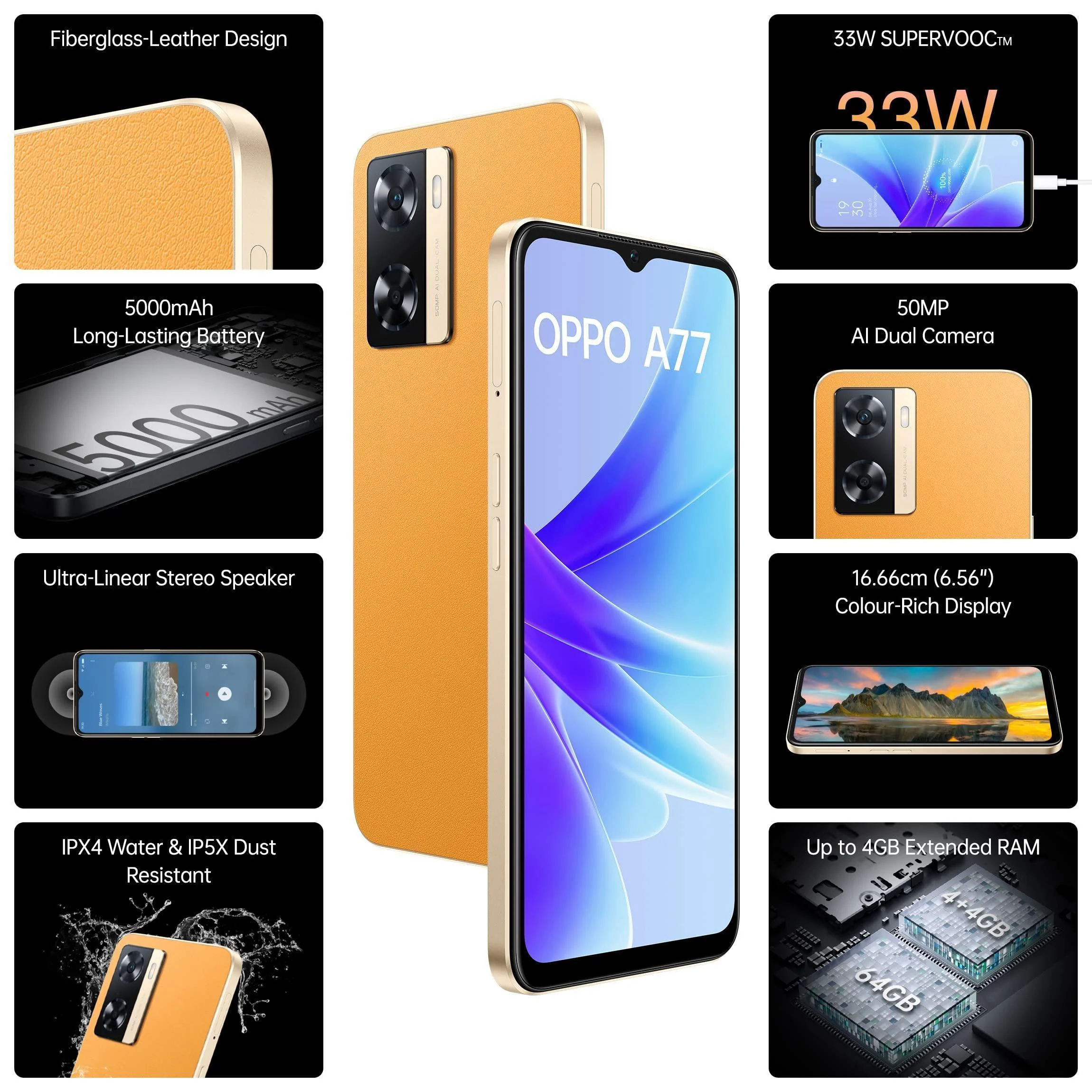 Oppo A77 (Sunset Orange, 4GB RAM, 64 Storage) Refurbished - Image 5