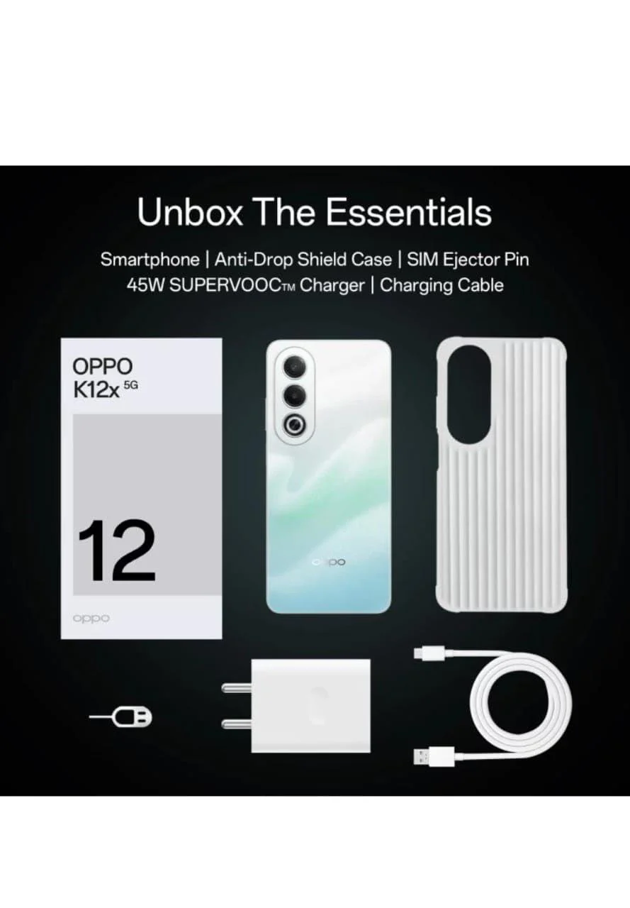 Oppo K12x 5G with 45W SUPERVOOC Charger (Breeze Blue, 128 GB) (6 GB RAM) Used - Image 3