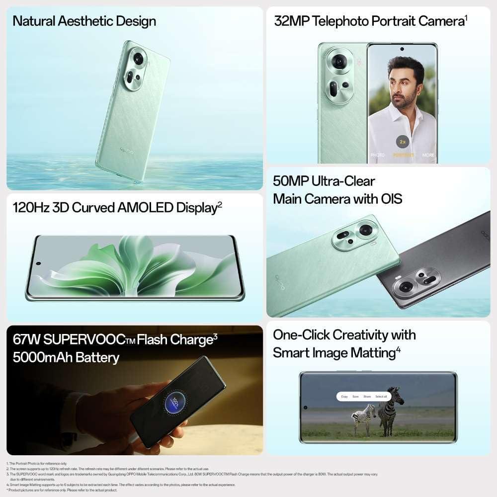 Oppo Reno 11 5G (Rock Grey,128 GB) (8 GB RAM) Refurbished - Image 3