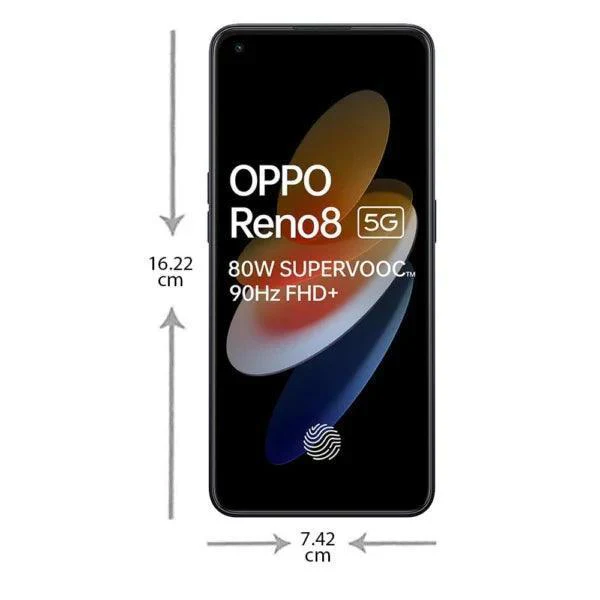 OPPO Reno 8 5G Shimmer Black 8RAM,128ROM Refurbished - Image 3