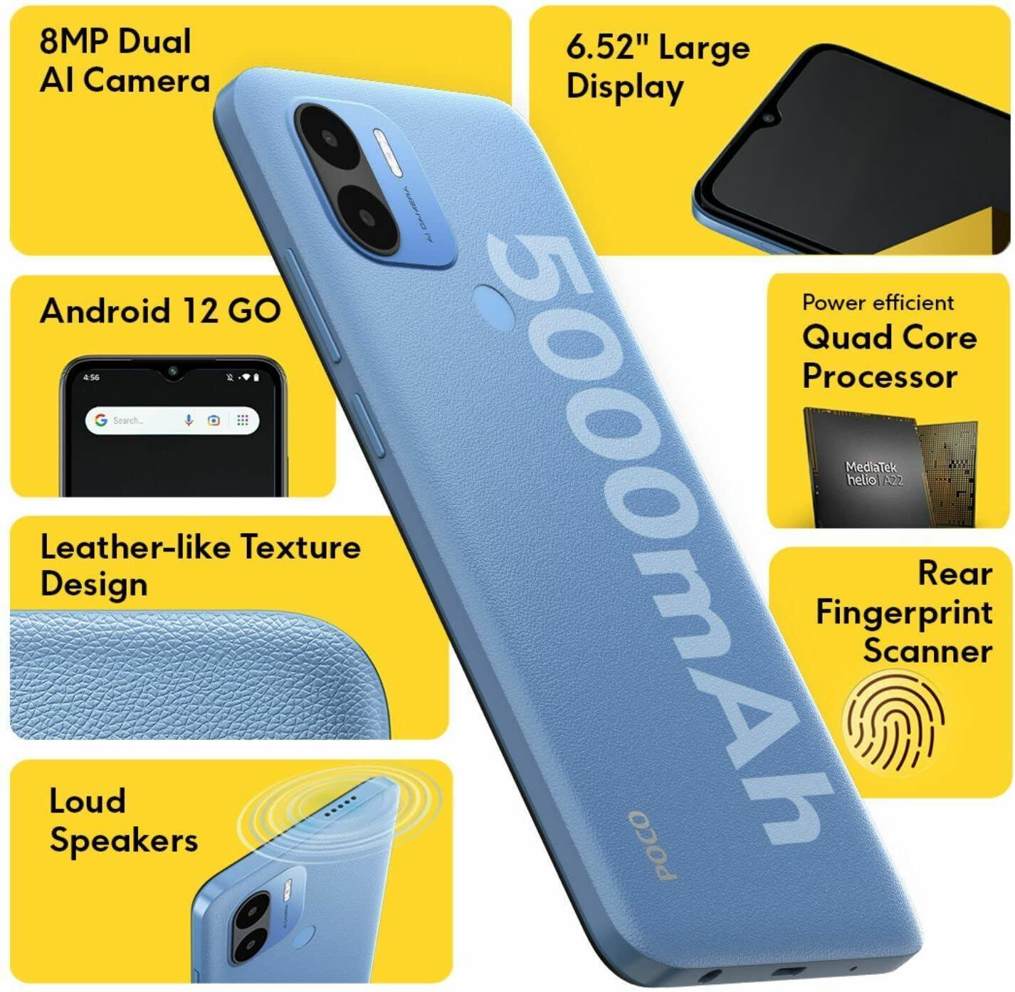 POCO C50 (Royal Blue, 32 GB) (2 GB RAM) Preowned - Image 4