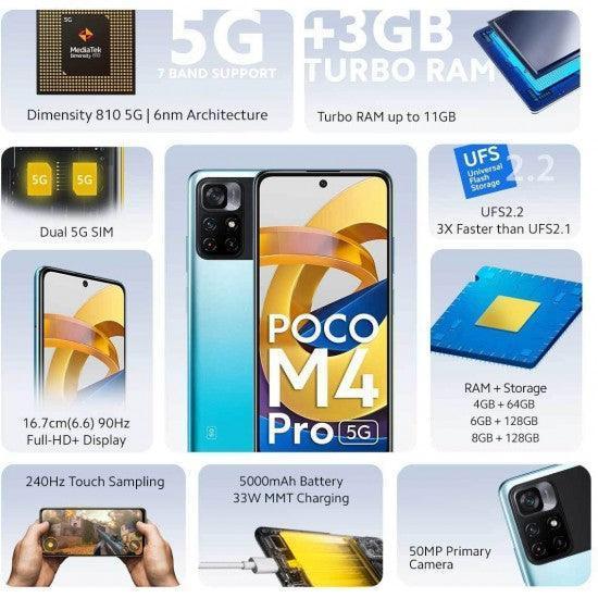 POCO M4 Pro 5G (Cool Blue, 6GB RAM 128GB Storage) Used Mobile - Image 2