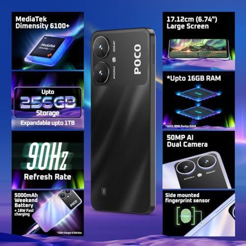 POCO M6 5G (Galactic Black, 4GB RAM, 64GB Storage) Preowned - Image 2