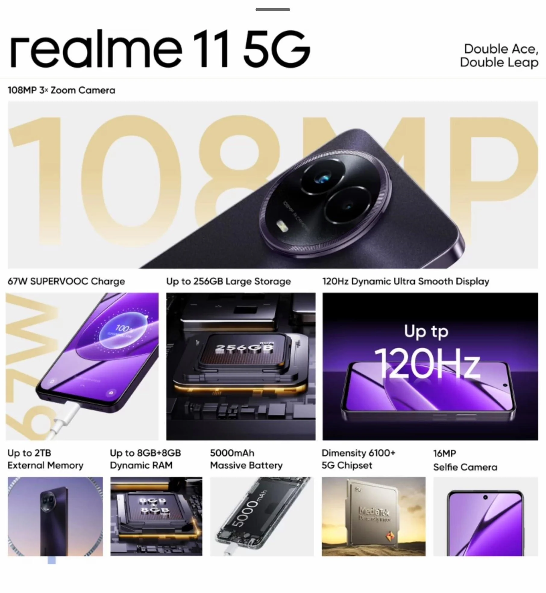 realme 11 5G Glory Black, 8GB RAM, 128GB Storage Preowned - Image 9