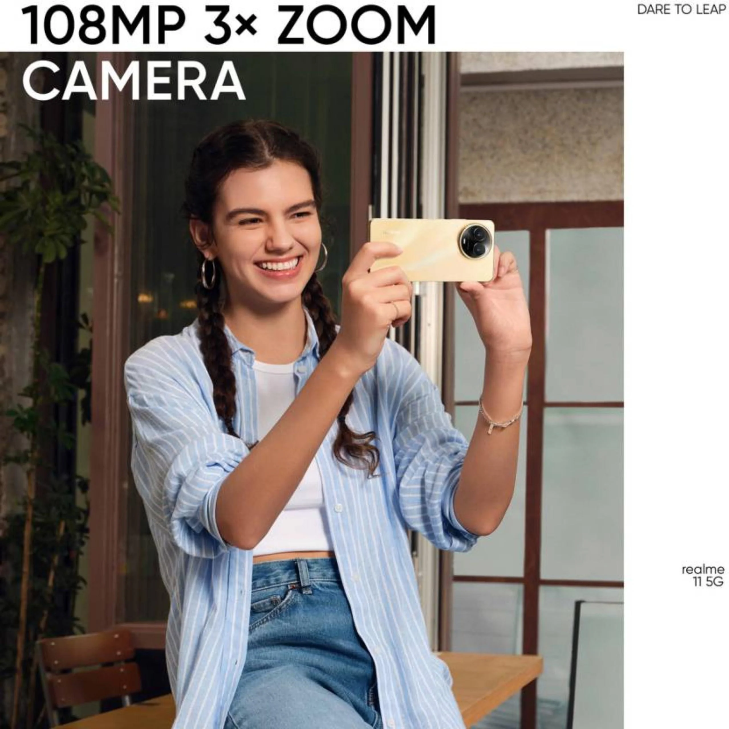 realme 11 5G (Glory Gold, 8GB RAM, 256GB Storage) | Dynamic Ultra Smooth Display | Up to 8GB+8GB Dynamic RAM | 108MP 3× Zoom | 16MP Selfie Camera | Dimensity 6100+ 5G Processor | 67W SUPERVOOC Charge - Image 3