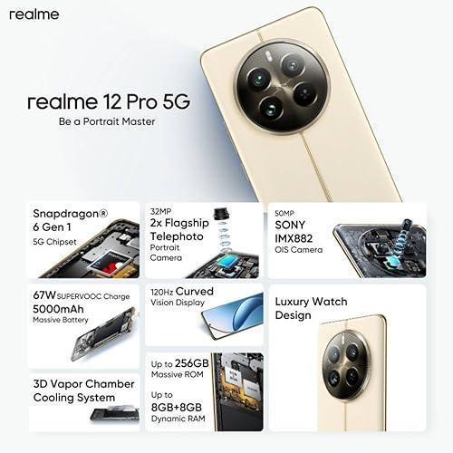 realme 12 Pro 5G (Navigator Beige, 8GB RAM 256 GB Storage) Refurbished Mobile - Image 8