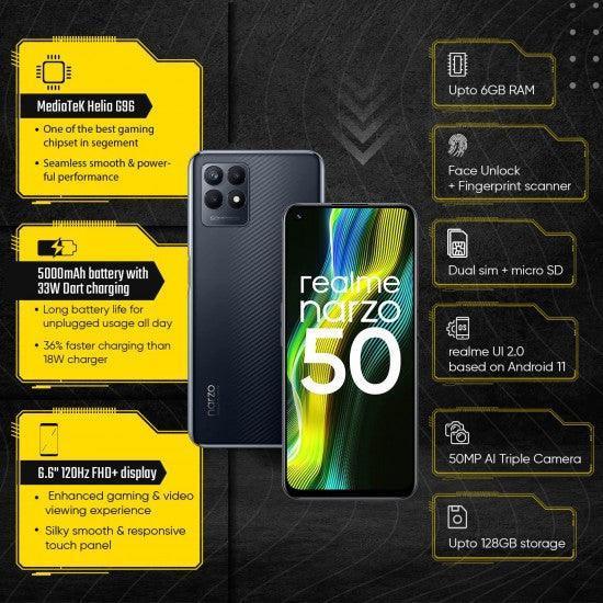 realme narzo 50 (Speed Black, 4GB RAM+64GB Storage) Refurbished - Image 2