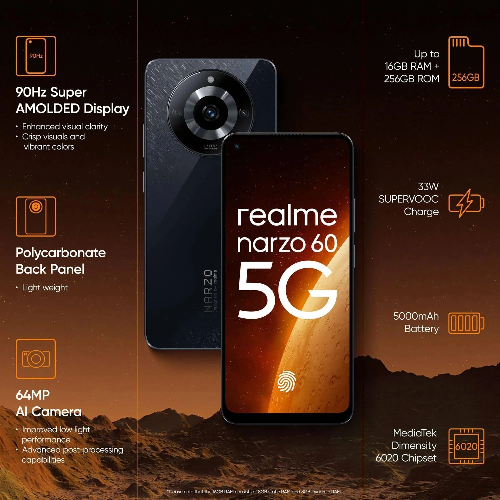 Realme Narzo 60 128 GB (Cosmic Black, 8 GB RAM) - Image 9