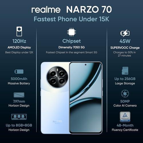realme NARZO 70 5G (Ice Blue,8GB RAM, 128GB Storage Refurbished - Image 5