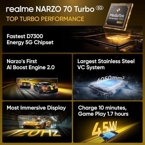 realme NARZO 70 Turbo 5G (Turbo Yellow,6GB RAM,128GB Storage) | Segment's Fastest Dimensity 7300 Energy 5G Chipset Preowned - Image 6