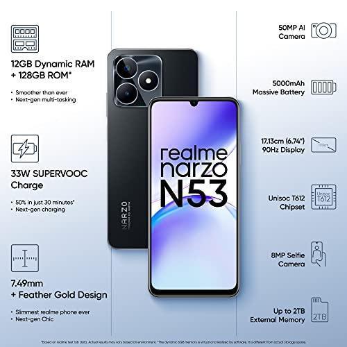 realme narzo N53 (Feather Black, 6GB+128GB) 33W Segment Fastest Charging Refurbished - Image 6