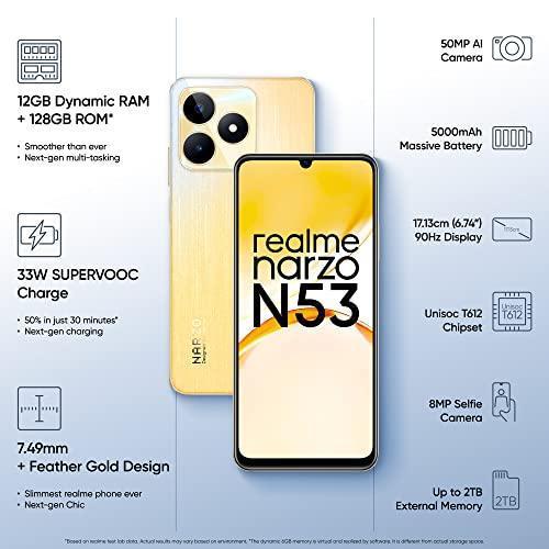 realme narzo N53 (Feather Gold, 4GB+64GB) 33W Segment Fastest Charging Preowned - Image 6
