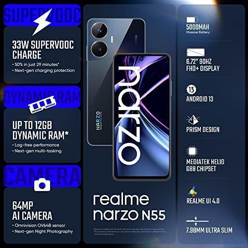 realme narzo N55 (Prime Black, 4GB+64GB) 33W Segment Fastest Charging | Super High-res 64MP Primary AI Camera - Image 8