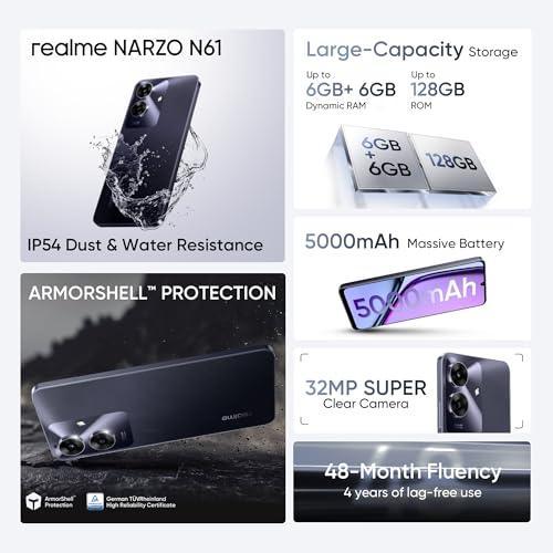 realme NARZO N61 (Marble Black, 4GB RAM+64GB Storage) Refurbished - Image 6