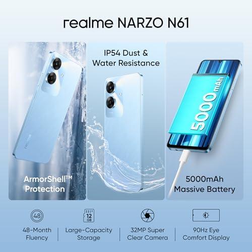 realme NARZO N61 (Voyage Blue,6GB RAM+128GB Storage) 90Hz Eye Comfort Display Refurbished - Image 5