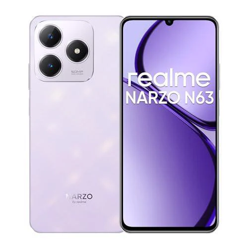 realme NARZO N63 (Twilight Purple,4GB RAM+128GB Storage) 45W Fast Charge | 5000mAh Durable Battery Refurbished