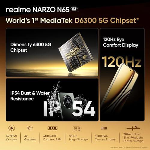 realme NARZO N65 5G (Amber Gold 8GB RAM, 128GB Storage) Refurbished - Image 5