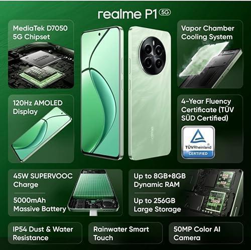 realme P1 5G (Peacock Green, 8GB RAM, 256GB Storage) | Up to 6GB + 6GB Dynamic RAM Refurbished - Image 6