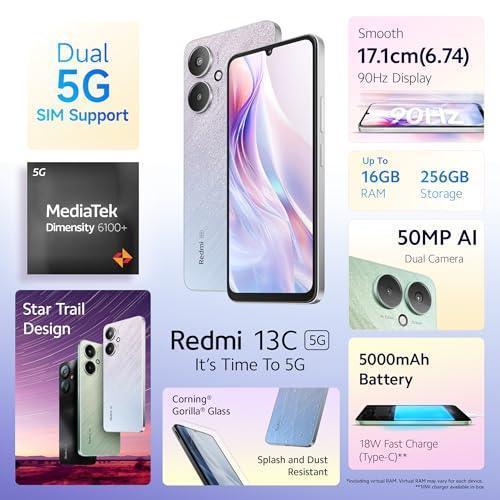 Redmi 13C 5G (Startrail Silver, 6GB RAM, 128GB Storage) | MediaTek Dimensity 6100+ 5G Preowned - Image 6