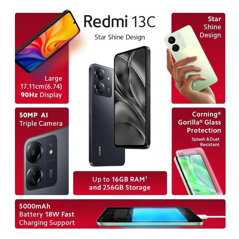 Redmi 13C (Stardust Black, 6GB RAM, 128GB Storage) Refurbished - Image 7