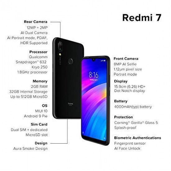 Redmi 7 (Eclipse Black, 3GB RAM, 32GB Storage) (Refurbished) - Image 3