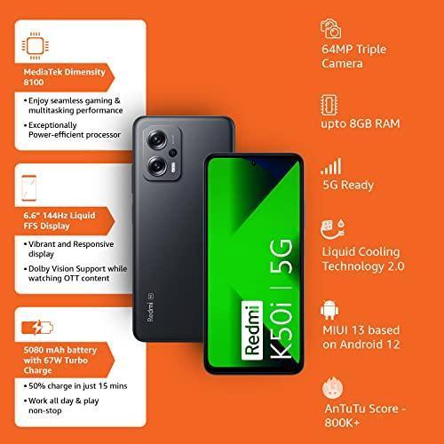 Redmi K50i 5G (Stealth Black, 6GB RAM, 128GB Storage) | Flagship Mediatek Dimensity 8100 Processor | 144Hz Liquid FFS Display | Alexa Built-in - Image 11