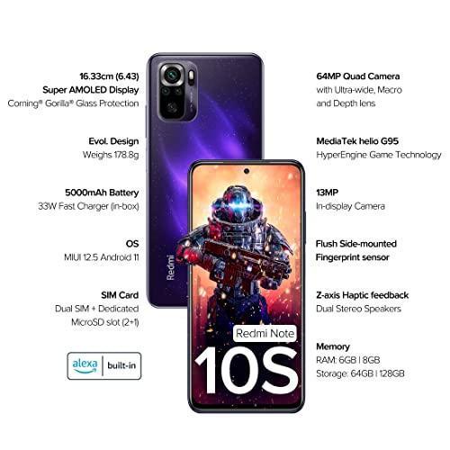 Redmi Note 10S (Cosmic Purple, 8GB RAM,128 GB Storage) - Super Amoled Display | 64 MP Quad Camera | 33W Charger Included - Image 9