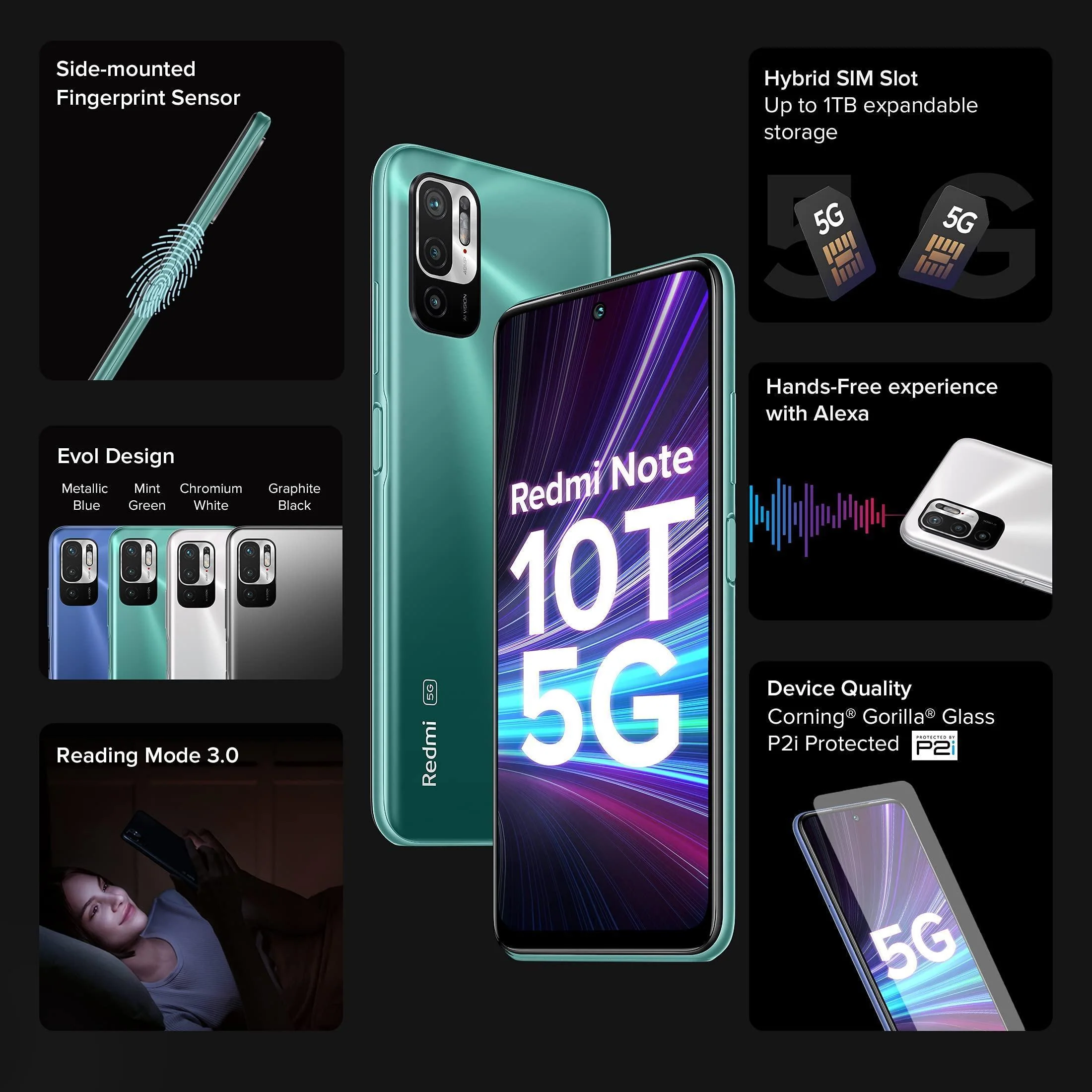 Redmi Note 10T 5G (Mint Green, 4GB RAM, 64GB Storage) | Dual5G | 90Hz Adaptive Refresh Rate Refurbished - Image 8