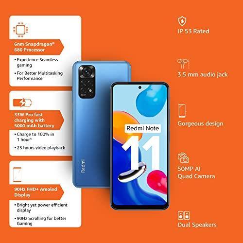 Redmi Note 11 (Horizon Blue, 6GB RAM, 128GB Storage)|90Hz FHD+ AMOLED Display | Qualcomm® Snapdragon™ 680-6nm | 33W Charger Included - Image 9