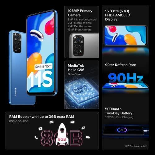 Redmi Note 11S (Horizon Blue, 6GB RAM, 128GB Storage)|108MP AI Quad Camera | 90 Hz FHD+ AMOLED Display | 33W Charger Included | Additional Exchange Offers|Get 2 Months of YouTube Premium Free! - Image 12