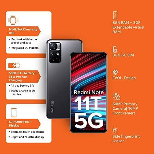 Redmi Note 11T 5G (Matte Black, 6GB RAM, 128GB ROM)| Dimensity 810 5G Refurbished - Image 5
